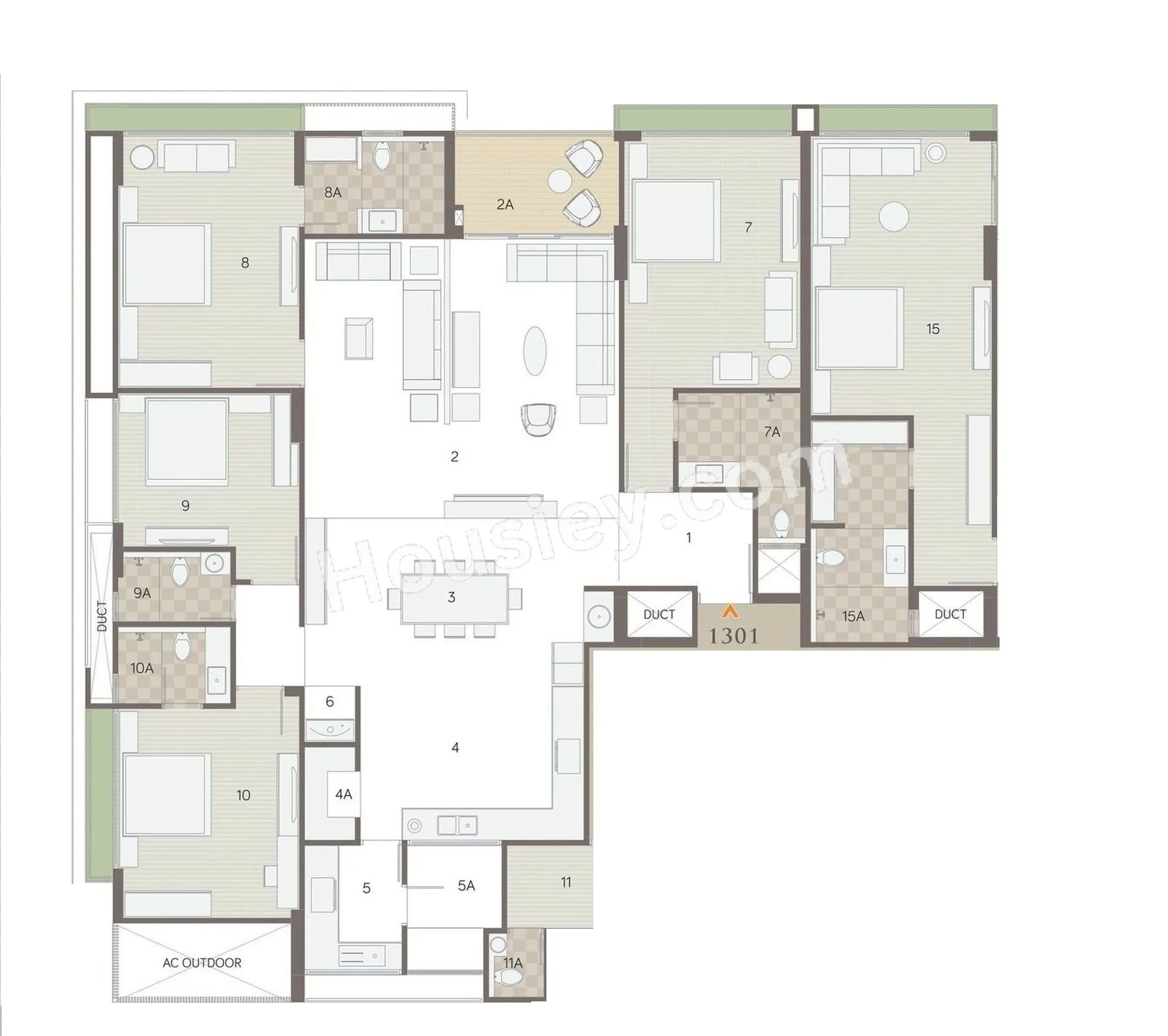 Samor The Gold Skyvilla Unit plan - 2815 sq.ft.